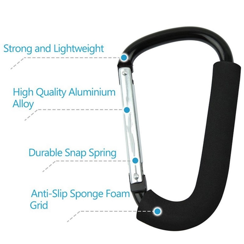 Two Pack High Quality Multi Functional Stroller Hook Clip Max Weight Capacity 100kg